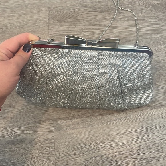 Lulu Townsend silver sparkly evening clutch - Picture 2 of 6